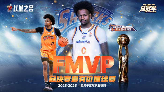 古德温当选CBA总决赛MVP，场均29.2分9助攻|布兰登·古德温|CBA联赛|最有价值球员|广厦男篮|上海男篮_新浪体育_新浪新闻